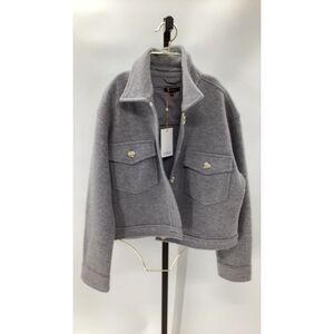 Quince 100% Merino Wool Cropped Shirt Jacket - Heather Gray - Size Medium - NWT